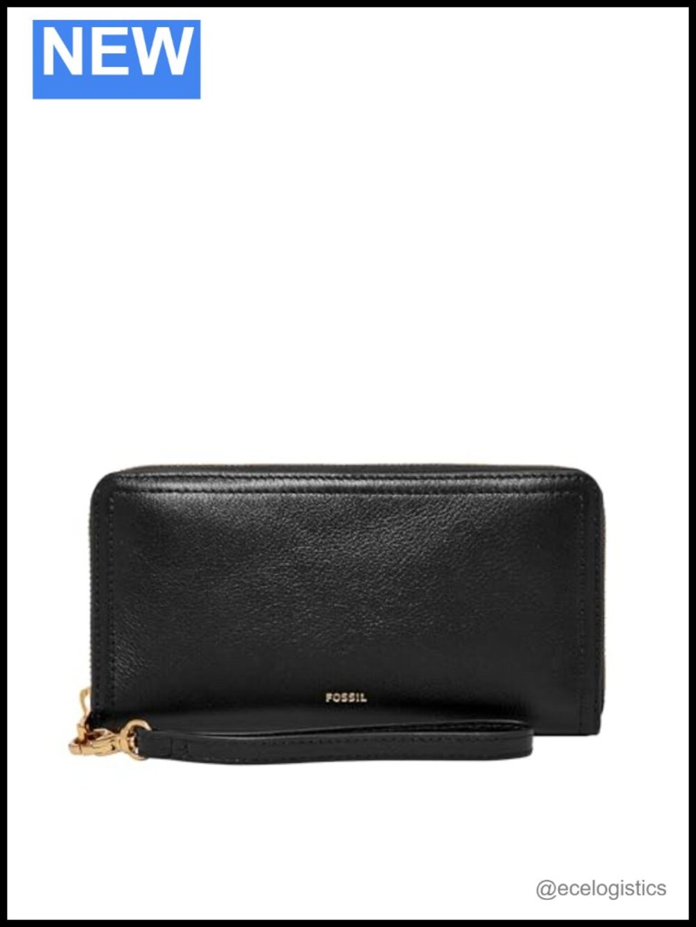 Genuine Leather RFID Blocking Zip Around Wristlet Clutch Wallet with Strap